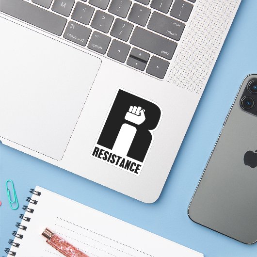 Weerstand Sticker (Laptop met iPhone)