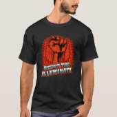 weerstand tegen de verlichte Oranje verlicht vuist T-shirt (Voorkant)