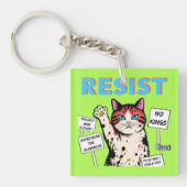 Weerstandsprotest Kat Sleutelhanger (voorkant)