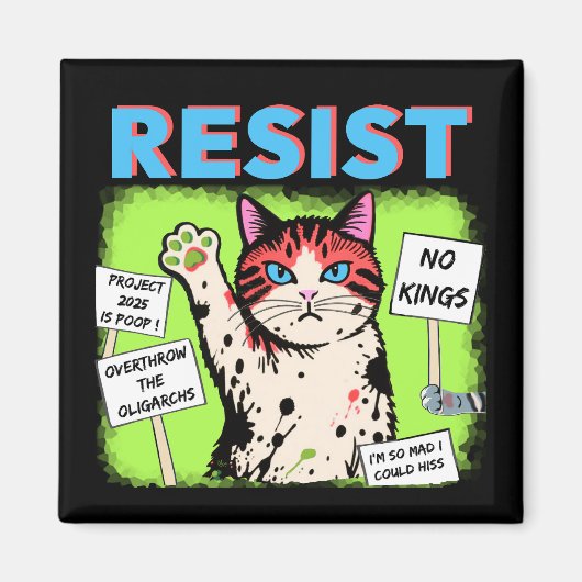 Weerstandsprotestkat Magneet (Voorkant)