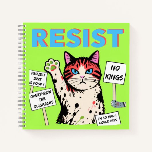 Weerstandsprotestkat notitieboek (Voorkant)