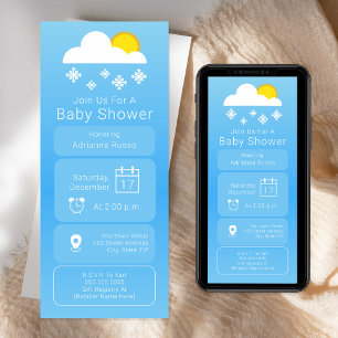 Weersverwachting App Sneeuwneutraal Baby shower Kaart