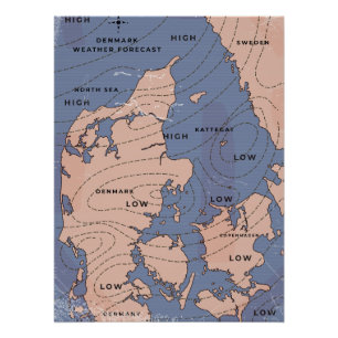 weersverwachting voor Denemarken Perfect Poster