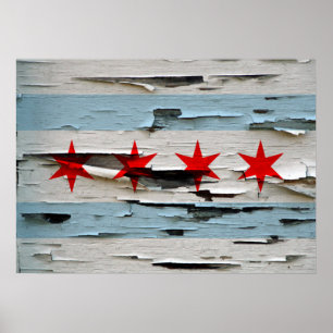 weersvlag van Chicago Poster