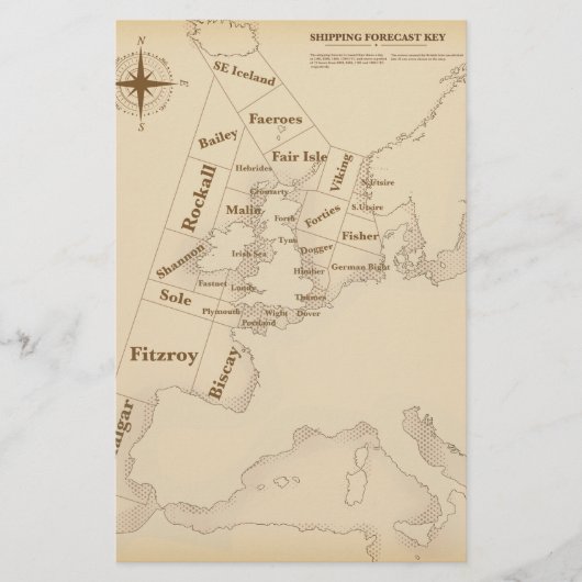 Weersvoorspelling voor de scheepvaart in de Britse Briefpapier (Voorkant)