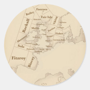 Weersvoorspelling voor de scheepvaart in de Britse Ronde Sticker