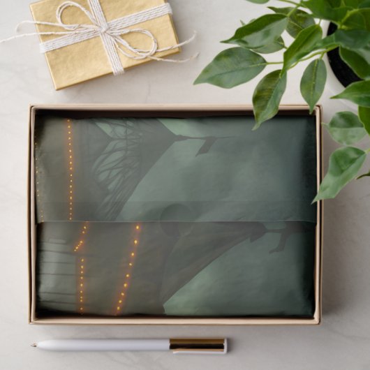 Weerwolf achtervolgt carnaval gothic horror Hallow Tissuepapier (Geschenk)