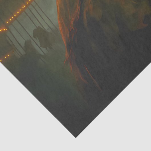 Weerwolf achtervolgt carnaval gothic horror Hallow Tissuepapier (Detail)