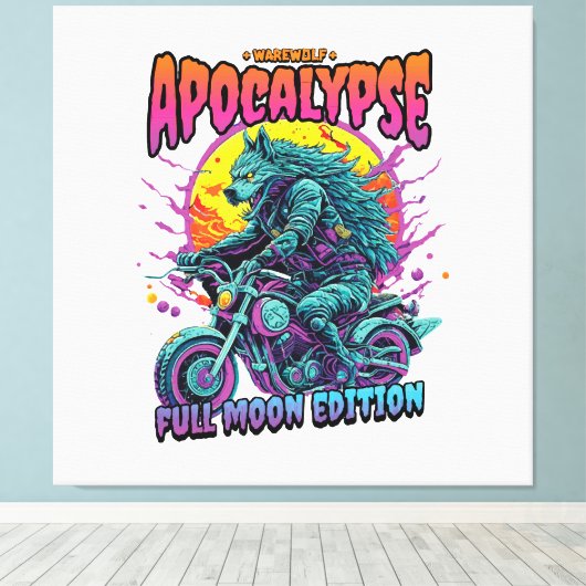 Weerwolf apocalyps canvas afdruk (Insitu (Houten vloer))