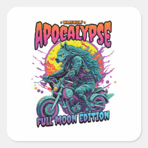 Weerwolf apocalyps vierkante sticker