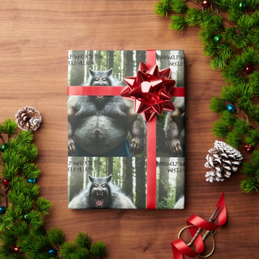 Weerwolf at het dorp glanzend inpakpapier (Feestdagen Geschenken)