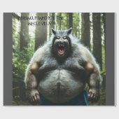 Weerwolf at het dorp glanzend inpakpapier (Vlak)