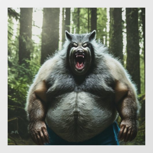 Weerwolf Ate see-thru venster vastklampen voorste Raamsticker (Vel)