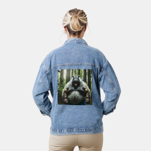 Weerwolf Ate Whole Village vrouwen denim jas Jacket (Model)