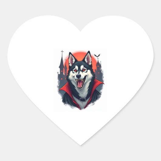 Weerwolf Beagle Howl Hart Sticker (Voorkant)