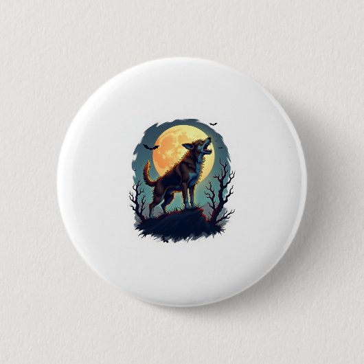 Weerwolf Beagle Howl Ronde Button 5,7 Cm (Voorkant)