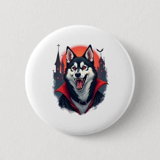 Weerwolf Beagle Howl Ronde Button 5,7 Cm (Voorkant)