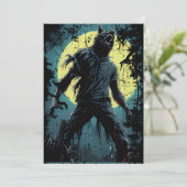 weerwolf bij nacht wolf rippen kaart (Staand voorkant)