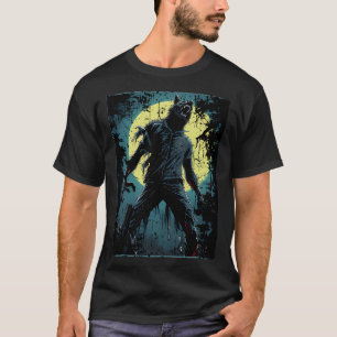 weerwolf bij nacht wolf rippen t-shirt