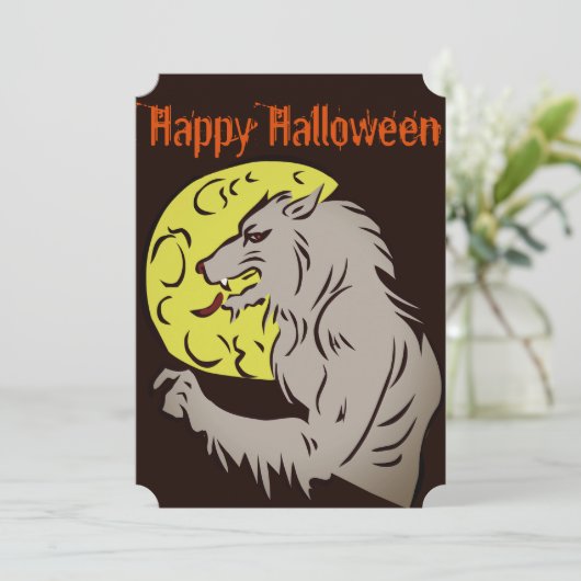 Weerwolf bij volle maan kaart (Staand voorkant)
