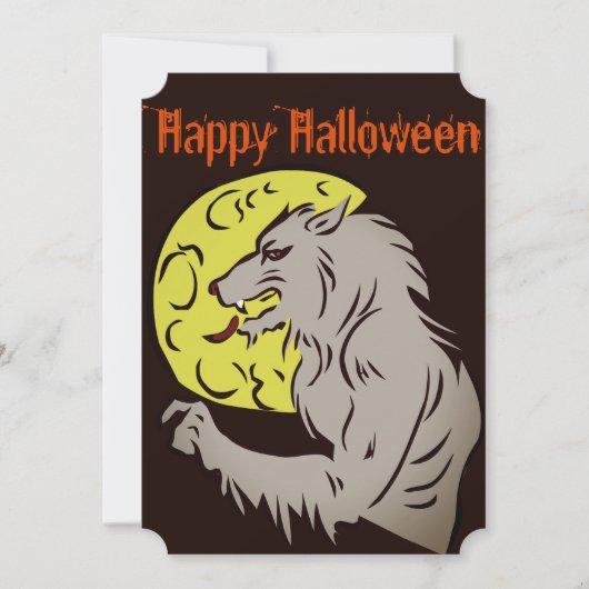 Weerwolf bij volle maan kaart (Voorkant)