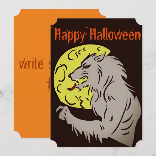 Weerwolf bij volle maan kaart (Voorkant / Achterkant)