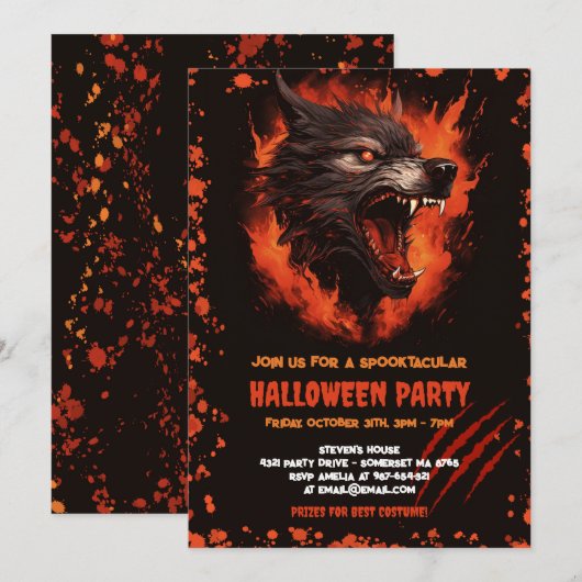 Weerwolf bloed Gotische Halloween Kaart (Voorkant / Achterkant)