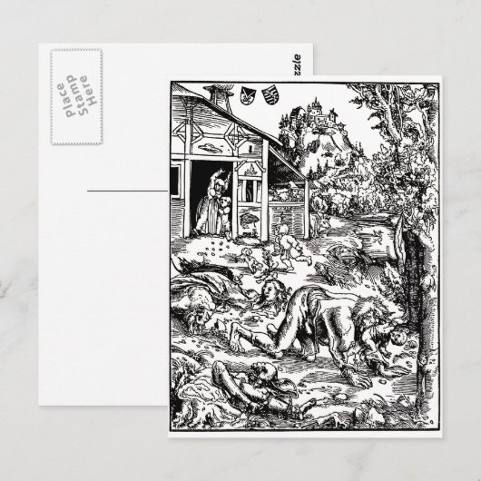 weerwolf-clipart-8 briefkaart (Voorkant / Achterkant)