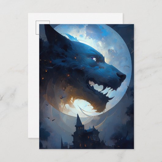 Weerwolf Dark Fantasy Horror Briefkaart (Voorkant / Achterkant)