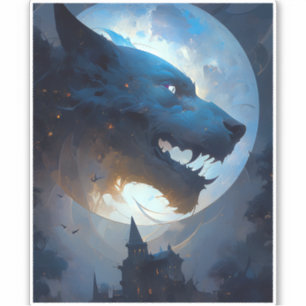 Weerwolf Dark Fantasy Horror Sticker