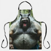 Weerwolf die at het hele dorp mannen chef-schort schort (Voorkant)
