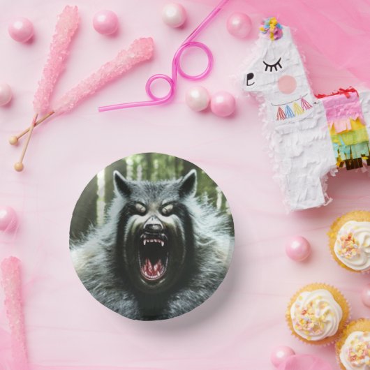 Weerwolf die de hele dorp papieren schalen at papieren kommen (Feest)