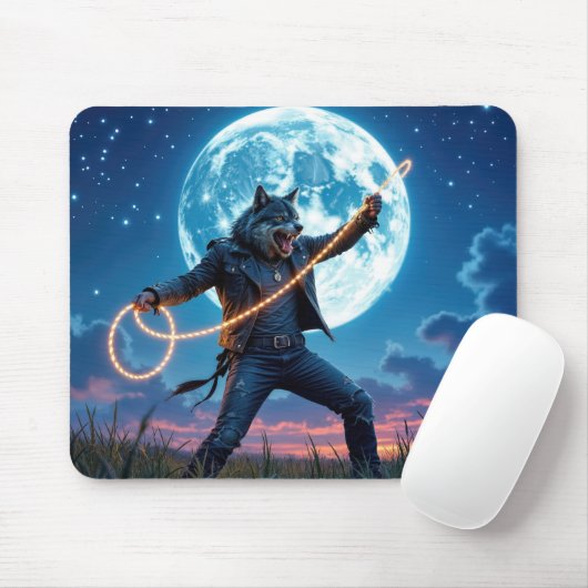 Weerwolf die de Maan lasso't Muismat (Met muis)