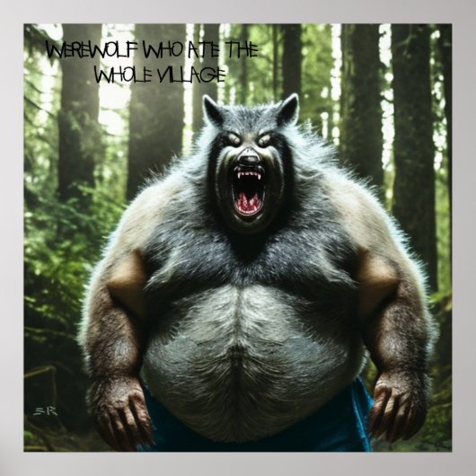 Weerwolf die het hele dorp at, waardeert poster (Voorkant)