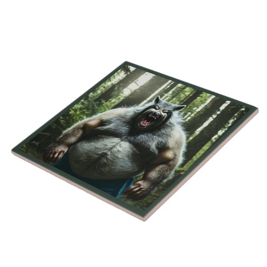 Weerwolf die het hele dorp grote tegel at tegeltje (Zijkant)