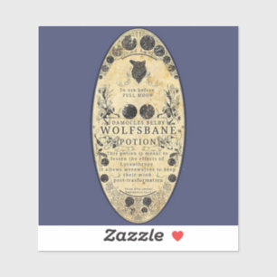 Weerwolf dranketiket wolfsbane sticker