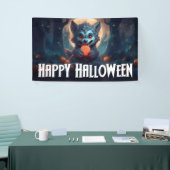Weerwolf eet Snoep Happy Halloween Spandoek (Beurs)