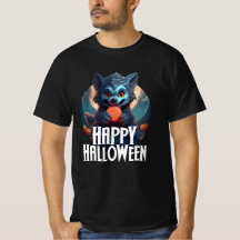 Weerwolf eet snoepgoed Gelukkig Halloween