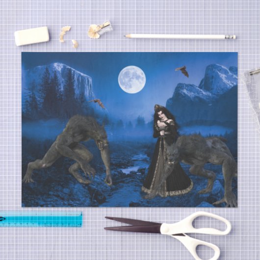 Weerwolf en vampier Halloween Tissuepapier (Craft)