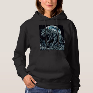  weerwolf grommen op een volle maannacht hoodie