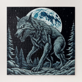  weerwolf grommen op een volle maannacht legpuzzel