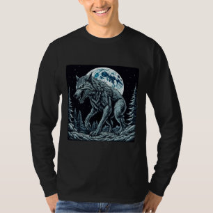  weerwolf grommen op een volle maannacht t-shirt