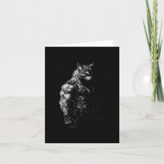 Weerwolf Gym Workout Fitness Bodybuilding Gewicht Kaart (Voorkant)