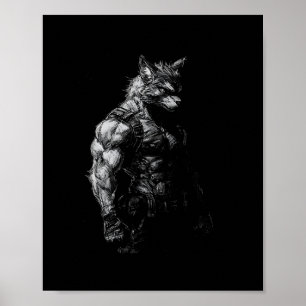 Weerwolf Gym Workout Fitness Bodybuilding Gewicht Poster