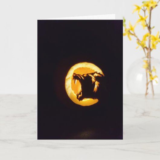 "Weerwolf" Hallowe’en Kaart (Gele Bloem)