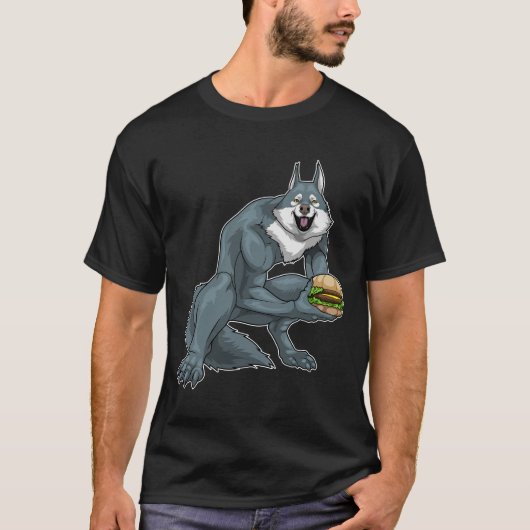 Weerwolf Halloween Burger T-shirt (Voorkant)