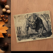  weerwolf Halloween Decoupage Briefkaart