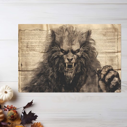  weerwolf Halloween Decoupage Tissuepapier