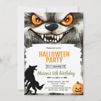 Weerwolf halloween feest uitnodiging