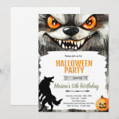 Weerwolf halloween feest uitnodiging (Voorkant / Achterkant)